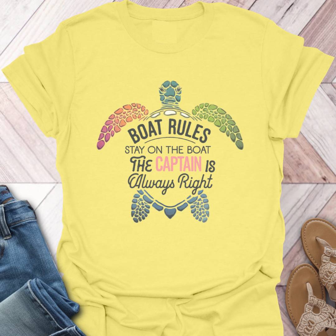 Boat Rules Turtle T-Shirt