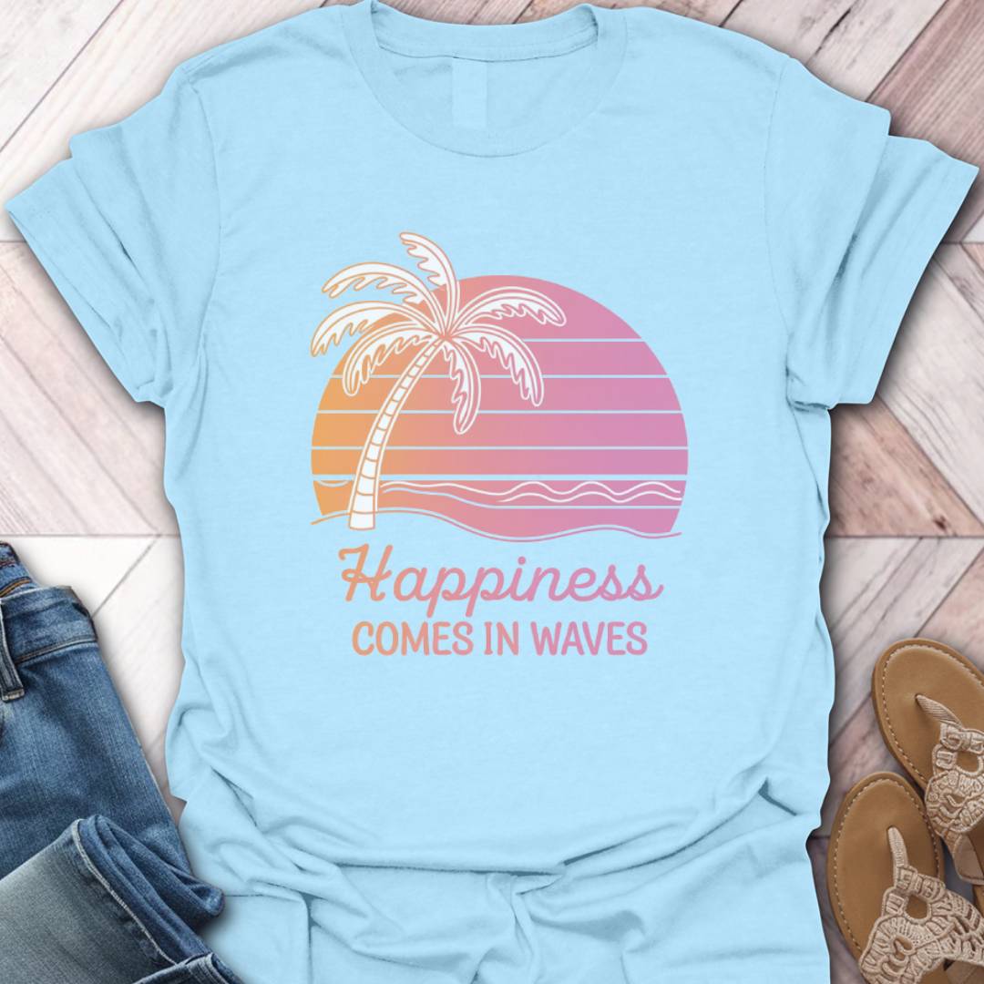 Happy In Waves Palm T-Shirt