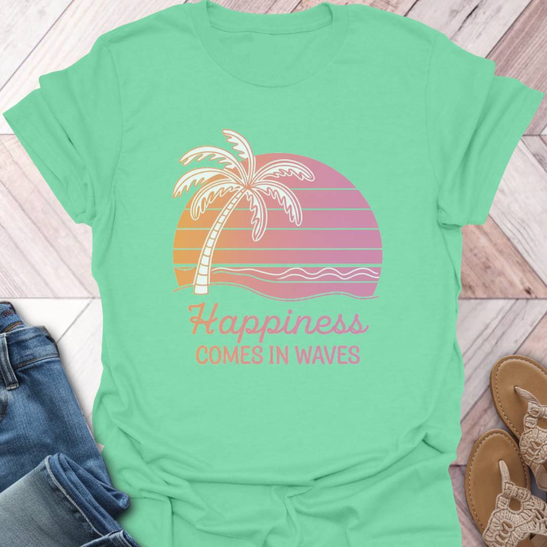 Happy In Waves Palm T-Shirt