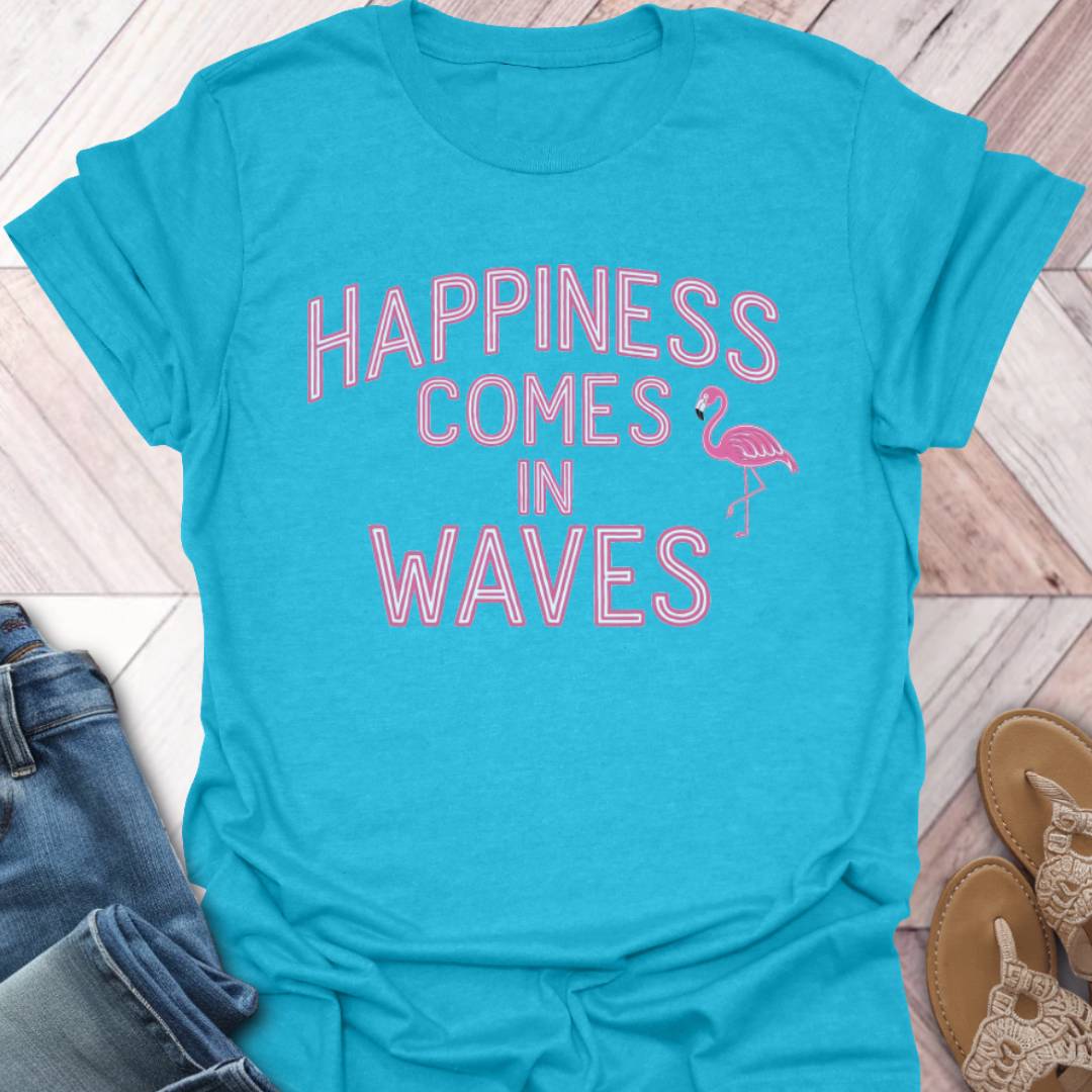 Happy In Waves Flamingo T-Shirt