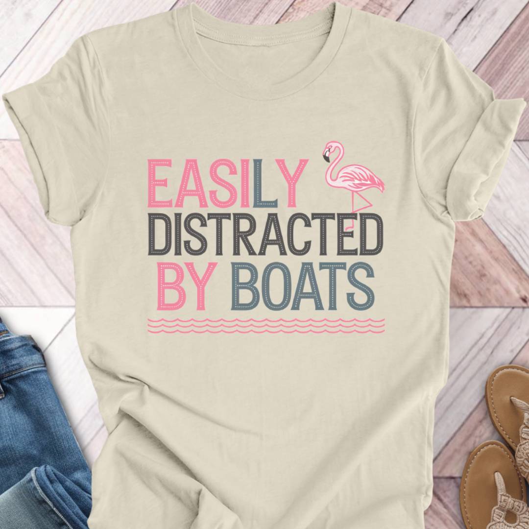 Boat Distraction Flamingo T-Shirt