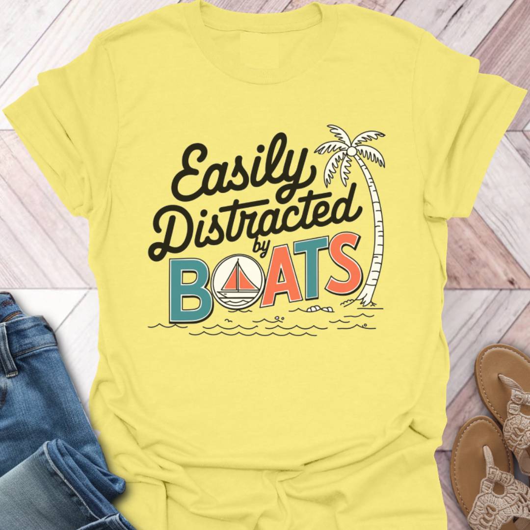 Boat Distraction Palm Tree T-Shirt