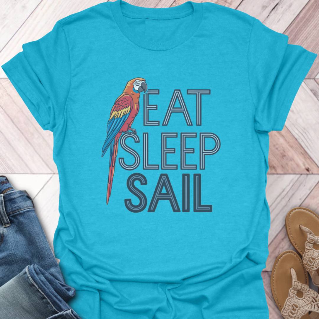 Eat Sleep Sail Parrot T-Shirt