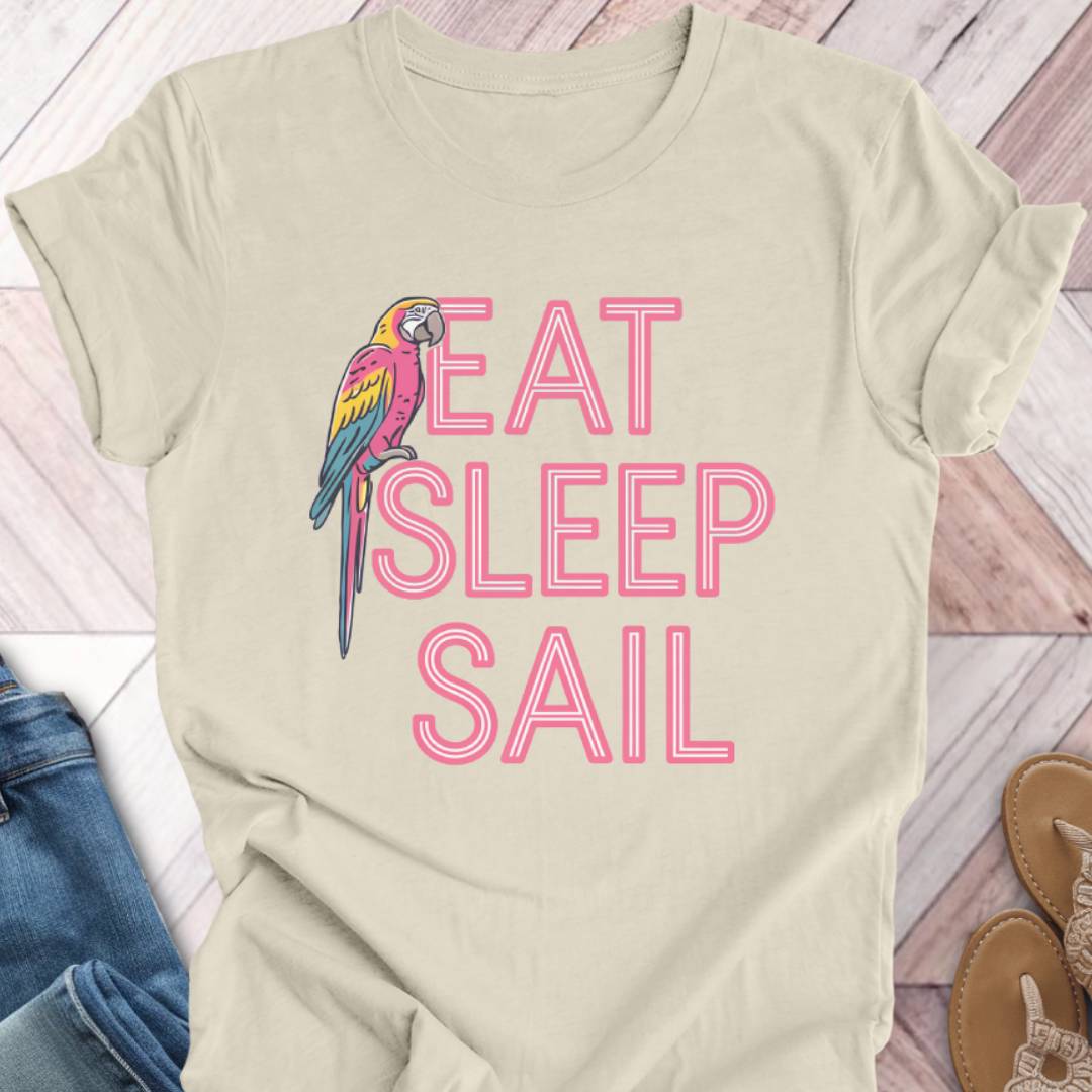 Eat Sleep Sail Parrot T-Shirt