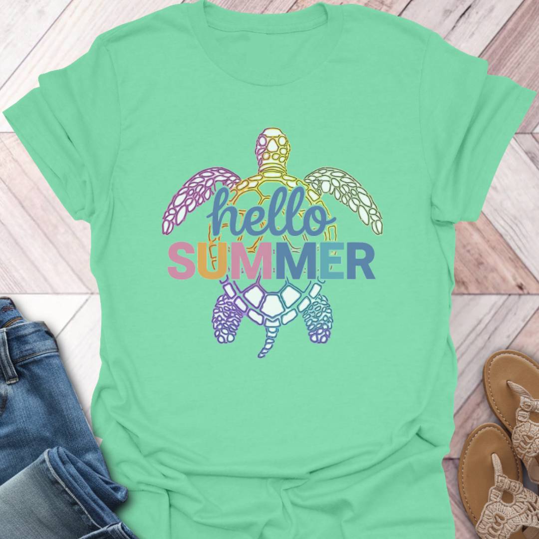 Hello Summer Turtle T-Shirt