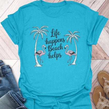 Beach Helps Flamingo T-Shirt