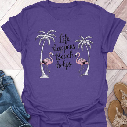 Beach Helps Flamingo T-Shirt
