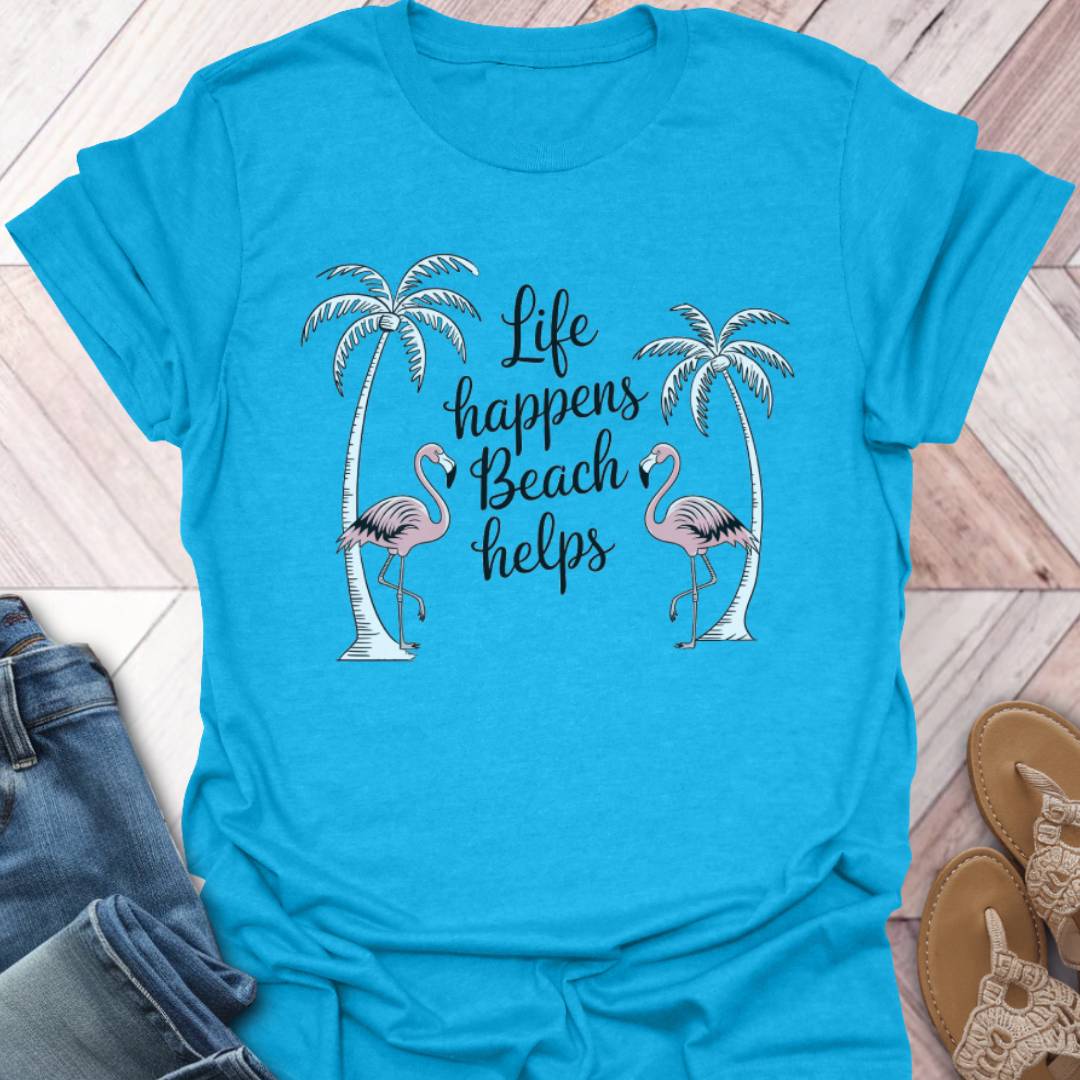 Beach Helps Flamingo T-Shirt