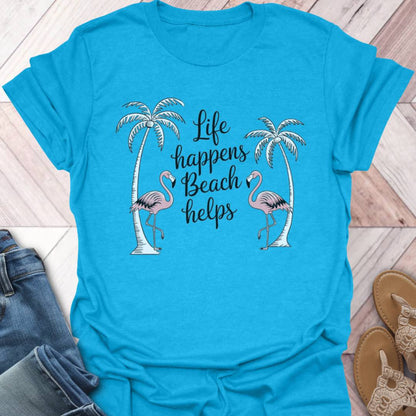 Beach Helps Flamingo T-Shirt