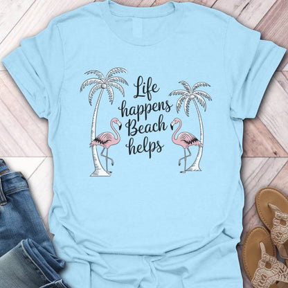 Beach Helps Flamingo T-Shirt