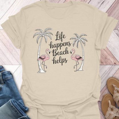 Beach Helps Flamingo T-Shirt