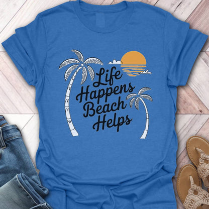 Beach Helps Sunset T-Shirt