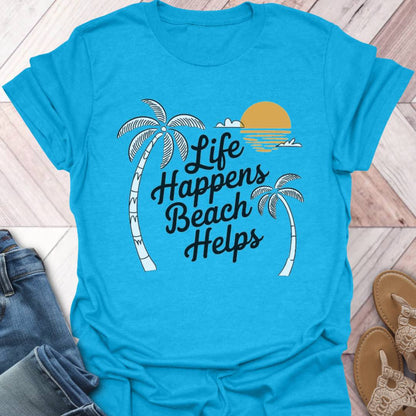Beach Helps Sunset T-Shirt