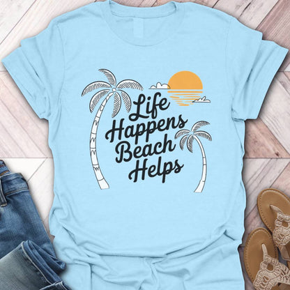 Beach Helps Sunset T-Shirt