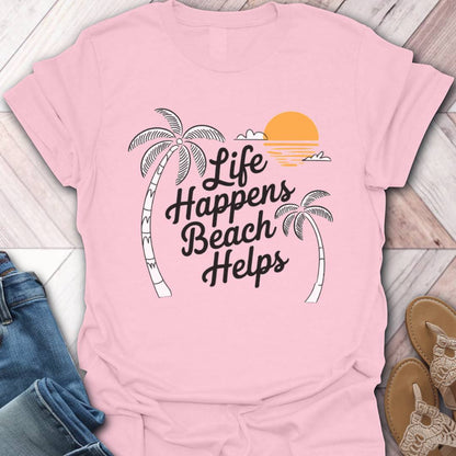 Beach Helps Sunset T-Shirt