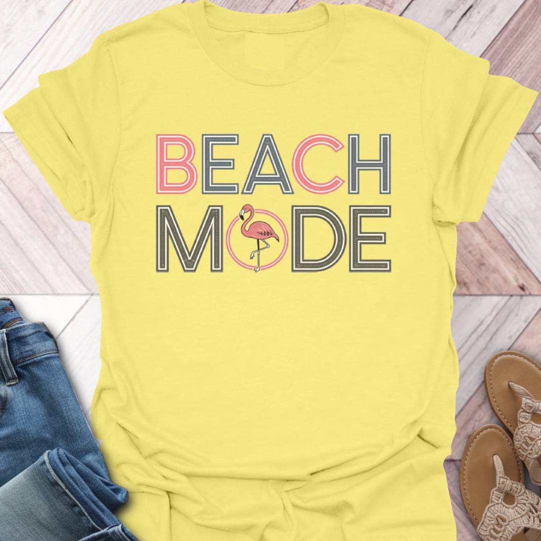 Beach Mode Flamingo T-Shirt