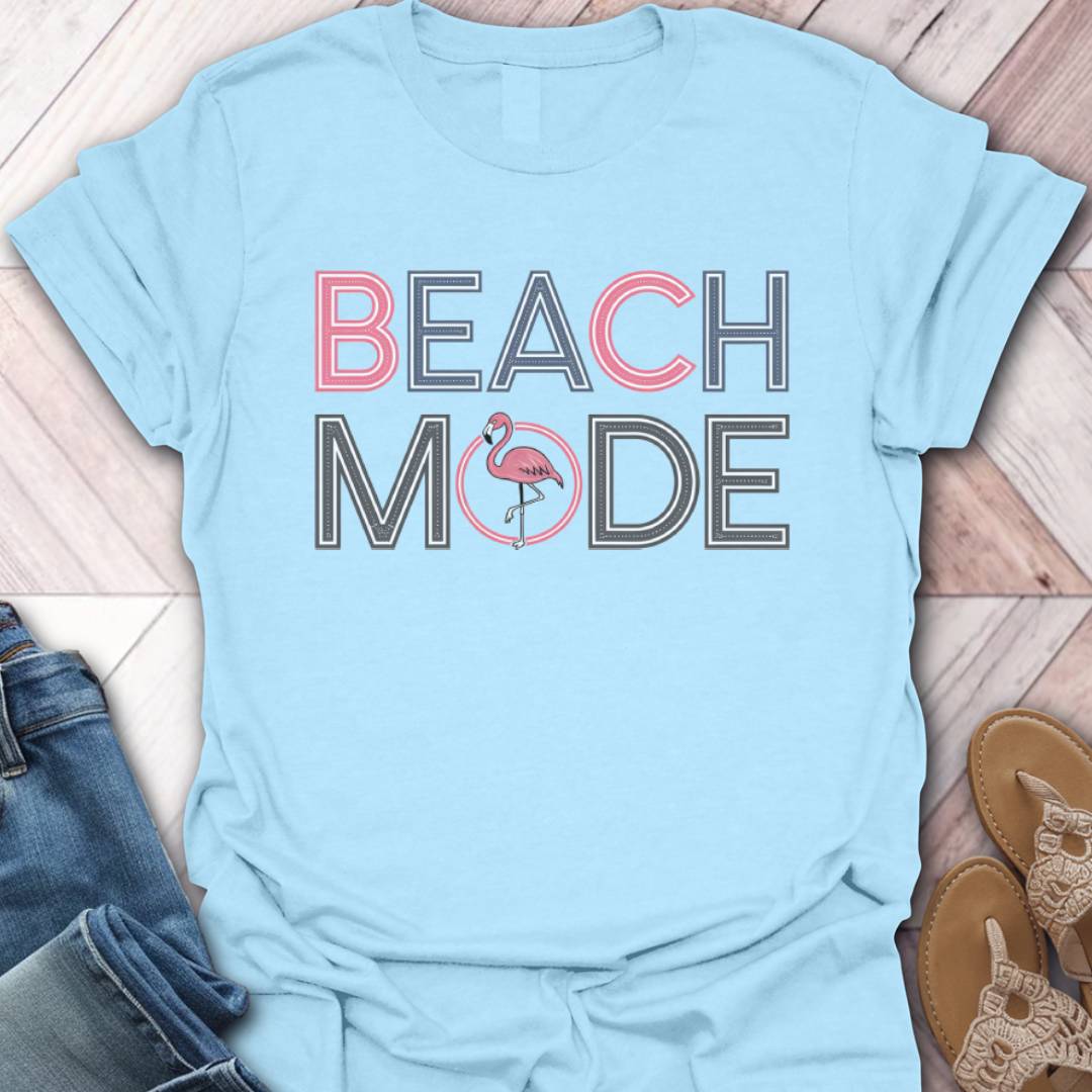 Beach Mode Flamingo T-Shirt