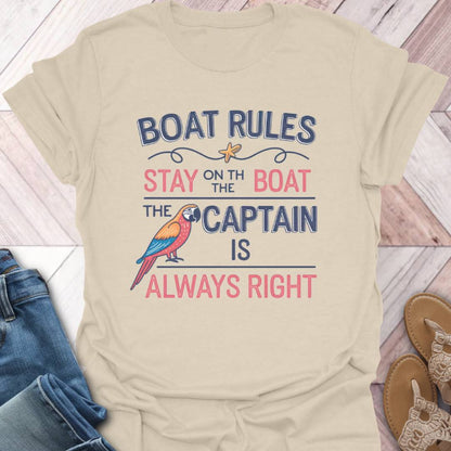 Boat Rules Parrot T-Shirt