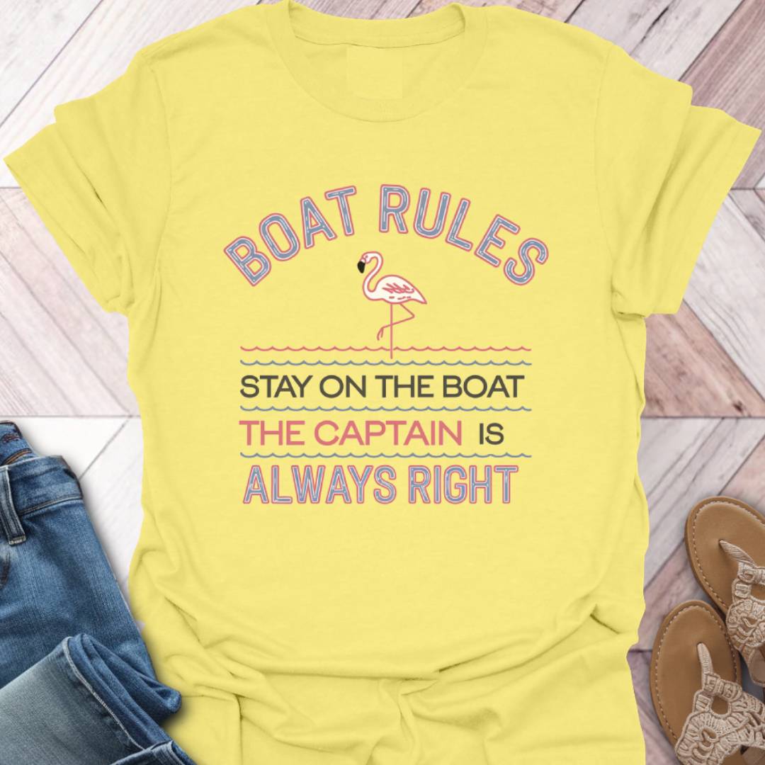 Boat Rules Flamingo T-Shirt