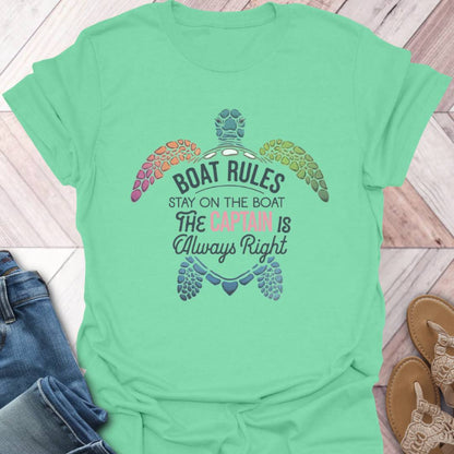 Boat Rules Turtle T-Shirt