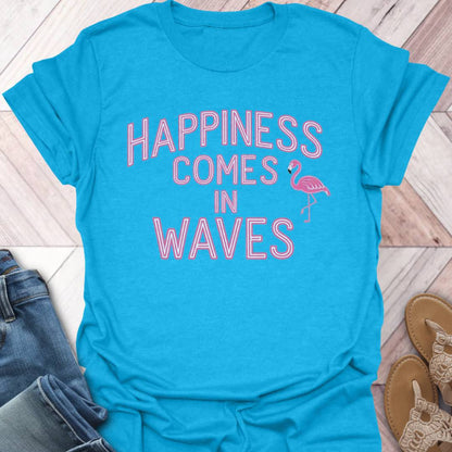 Happy In Waves Flamingo T-Shirt