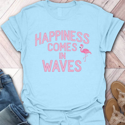 Happy In Waves Flamingo T-Shirt
