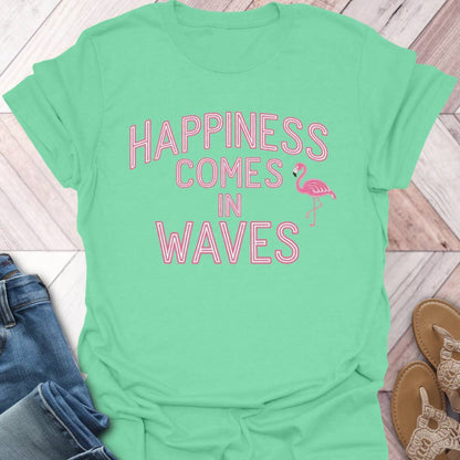 Happy In Waves Flamingo T-Shirt