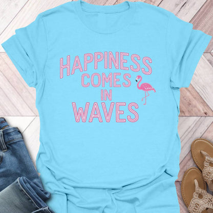 Happy In Waves Flamingo T-Shirt
