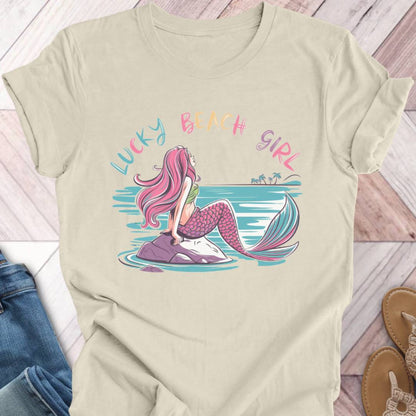 Lucky Beach Girl Mermaid T-Shirt