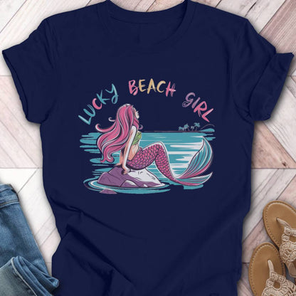 Lucky Beach Girl Mermaid T-Shirt