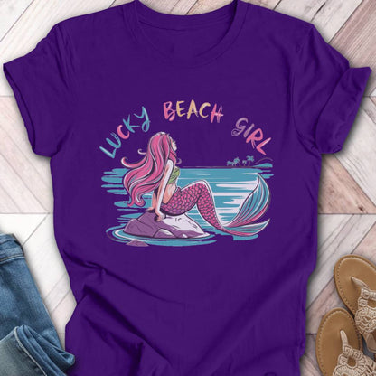 Lucky Beach Girl Mermaid T-Shirt