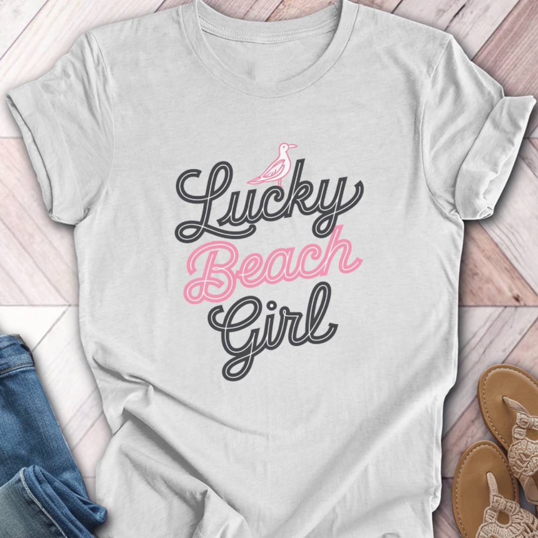Lucky Beach Girl Seagull T-Shirt