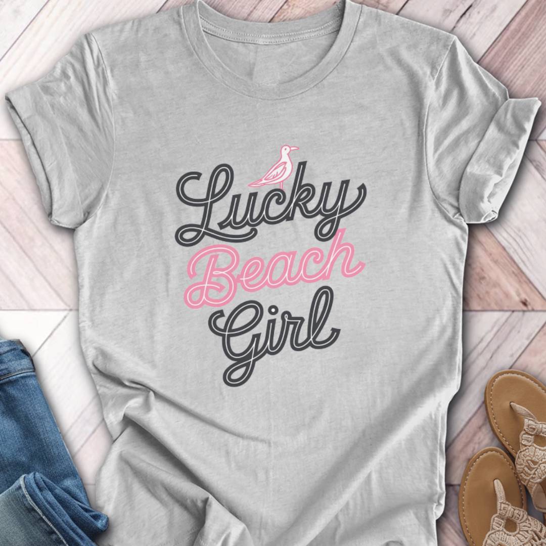 Lucky Beach Girl Seagull T-Shirt