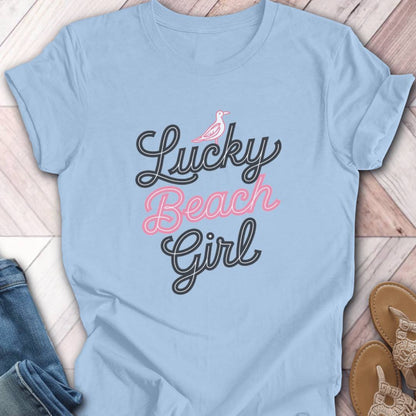 Lucky Beach Girl Seagull T-Shirt