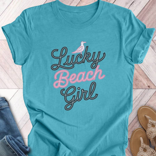 Lucky Beach Girl Seagull T-Shirt