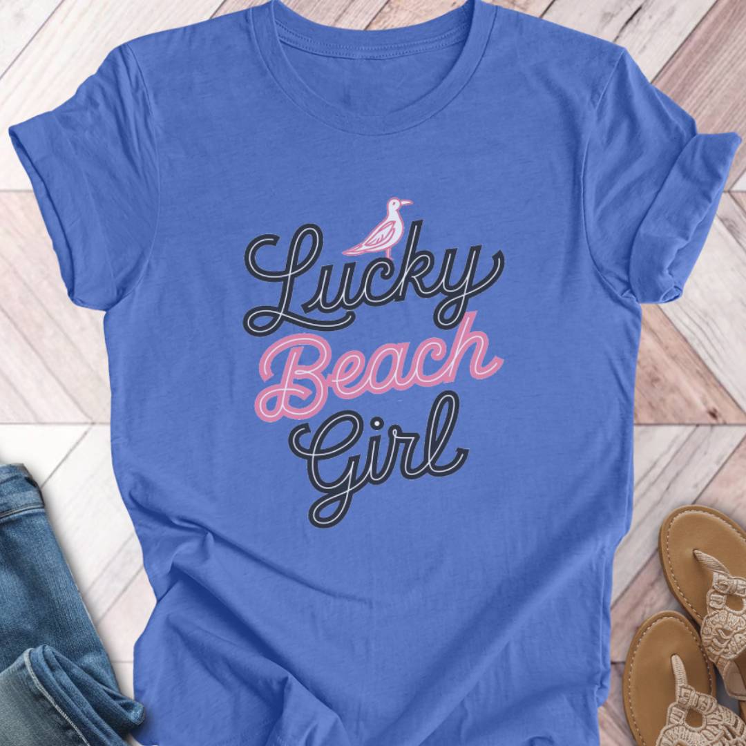 Lucky Beach Girl Seagull T-Shirt