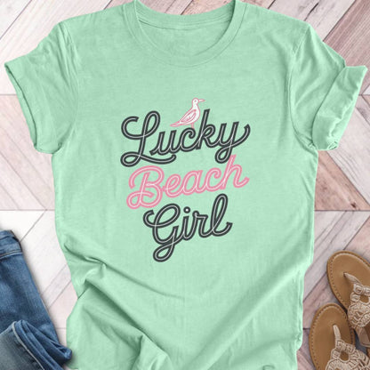 Lucky Beach Girl Seagull T-Shirt
