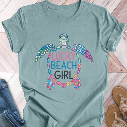 Lucky Beach Girl Turtle T-Shirt