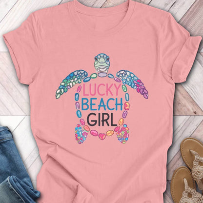 Lucky Beach Girl Turtle T-Shirt