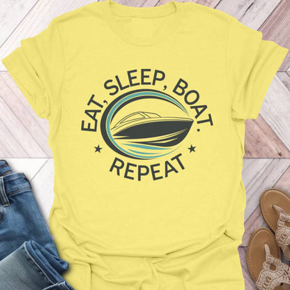 Eat Sleep Boat Repeat T-Shirt