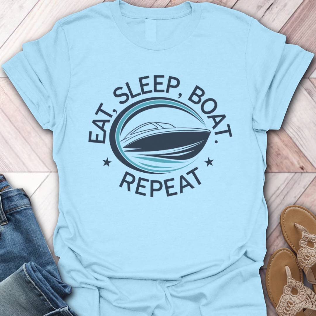 Eat Sleep Boat Repeat T-Shirt