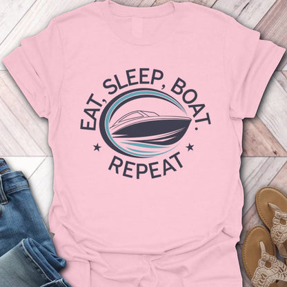 Eat Sleep Boat Repeat T-Shirt