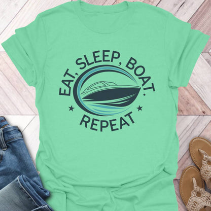 Eat Sleep Boat Repeat T-Shirt