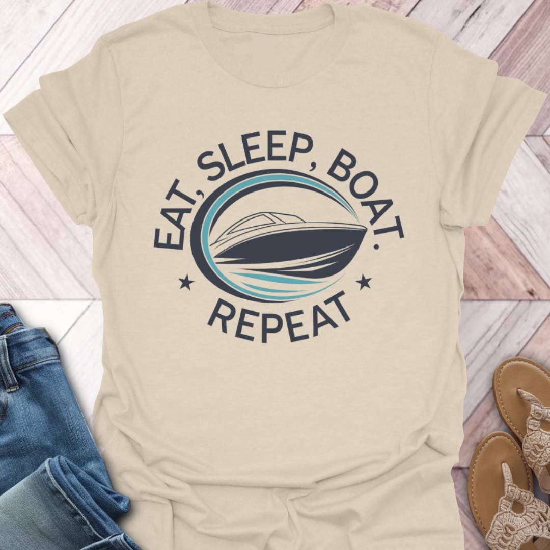 Eat Sleep Boat Repeat T-Shirt