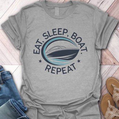 Eat Sleep Boat Repeat T-Shirt