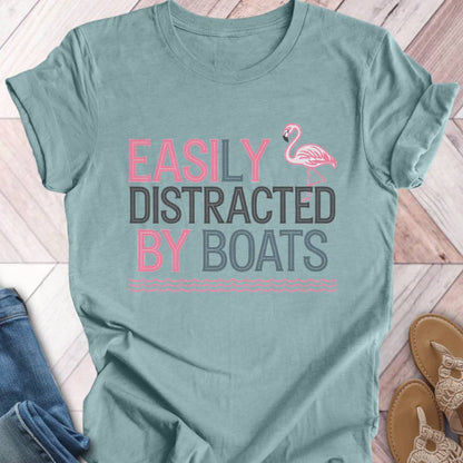 Boat Distraction Flamingo T-Shirt