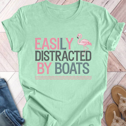 Boat Distraction Flamingo T-Shirt