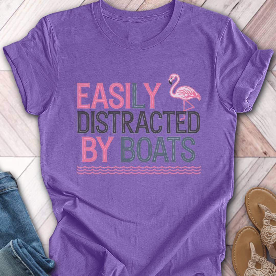 Boat Distraction Flamingo T-Shirt