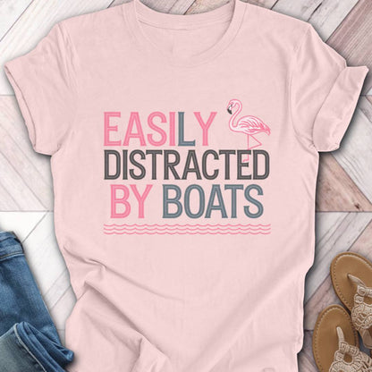 Boat Distraction Flamingo T-Shirt