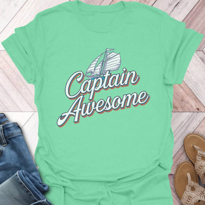 Captain Awesome Sailboat T-Shirt